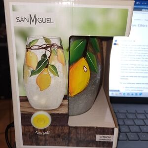 Kohl's San Miquel Lemon Design Glass Candle Holder